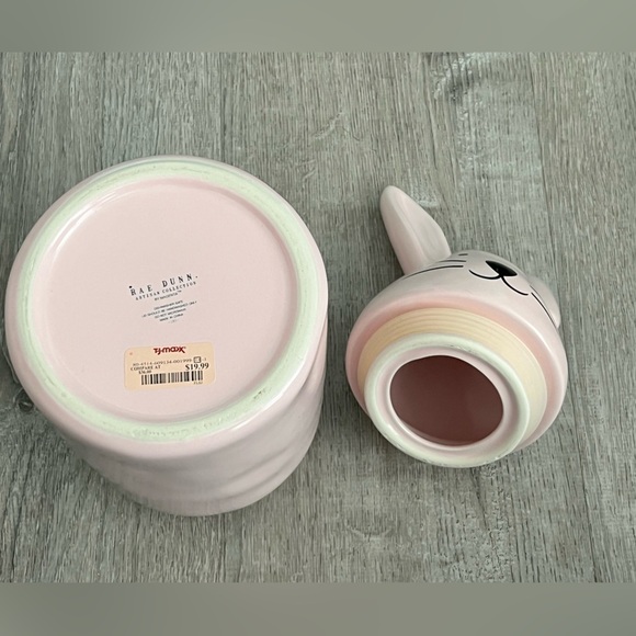 Rae Dunn Bunny Treats Pink Cookie Jar Canister Easter - Picture 3 of 4